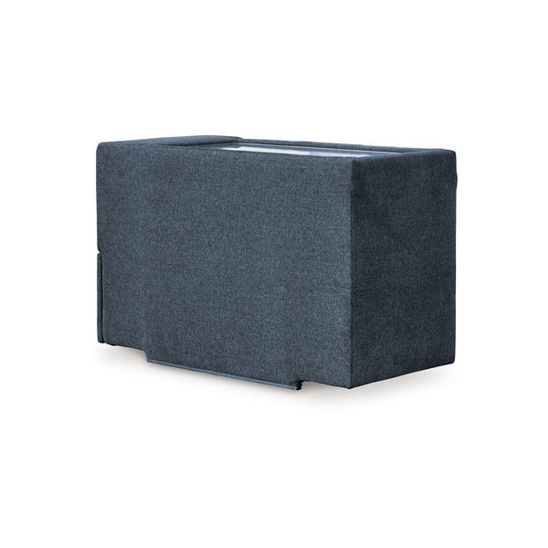 Benzara Meso Modular Console Built In Storage Ink Blue Nuvella 37 Inch -BM332273