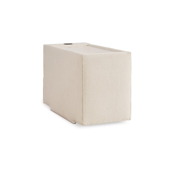 Benzara Meso Modular Console Side Table Audio System Ivory Nuvella 37 Inch -BM332267