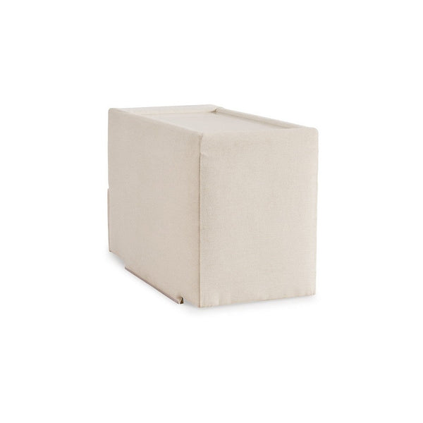 Benzara Meso Modular Console Side Table Storage Oyster Ivory Nuvella 37 Inch -BM332268