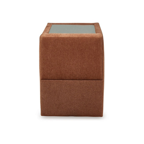 Benzara Meso Modular Console Side Table With Storage Orange Nuvella 37 Inch -BM332264