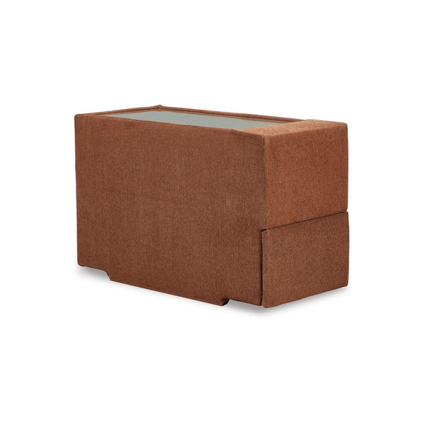 Benzara Meso Modular Console Side Table With Storage Orange Nuvella 37 Inch -BM332264