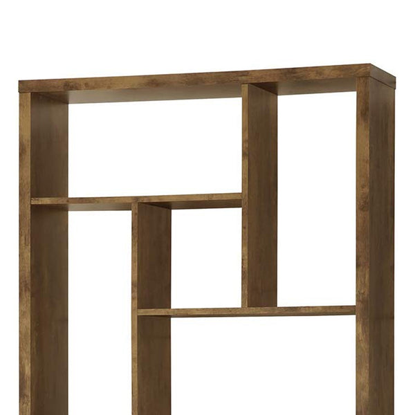 Benzara Metal And Wood Modern Style Bookcase With Multiple Shelves Brown - BM159134