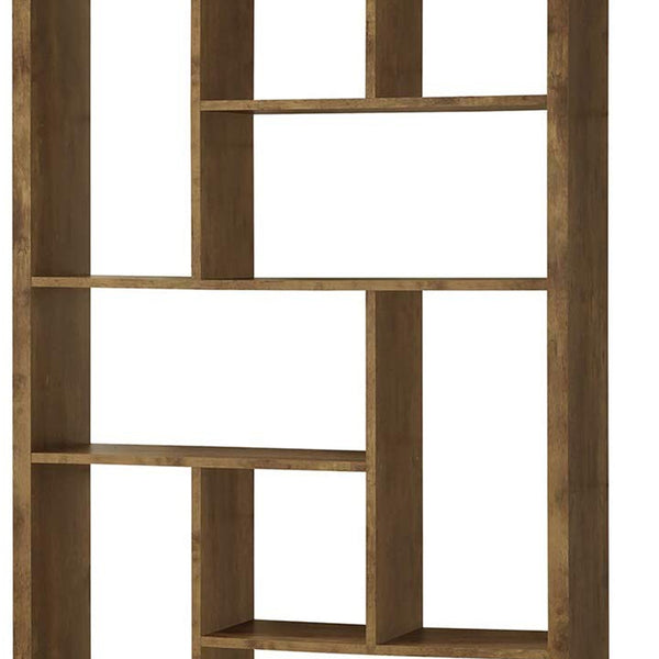 Benzara Metal And Wood Modern Style Bookcase With Multiple Shelves Brown - BM159134