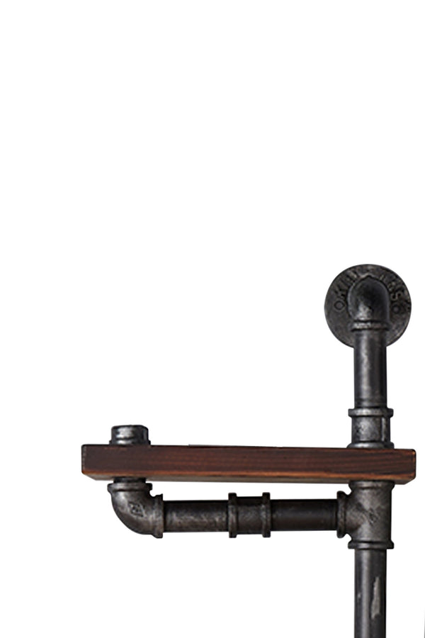 Benzara Metal Body Floating Three Wall Shelves With Pipe Design Gray And Brown - BM155699