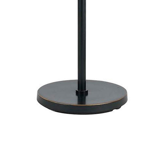Benzara Metal Body Floor Lamp With Fabric Drum Shade And Pull Chain Switch Black - BM220846