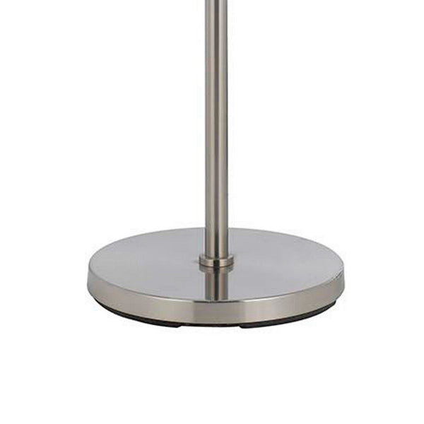 Benzara Metal Body Floor Lamp With Fabric Drum Shade And Pull Chain Switch Silver - BM220845