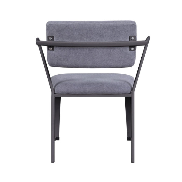 Benzara Metal Chair With Fabric Upholstered Seat And Back Gray - BM207438