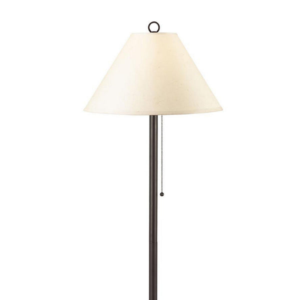 Benzara Metal Floor Lamp With Pull Chain Switch And Paper Shade Off White And Black - BM220649