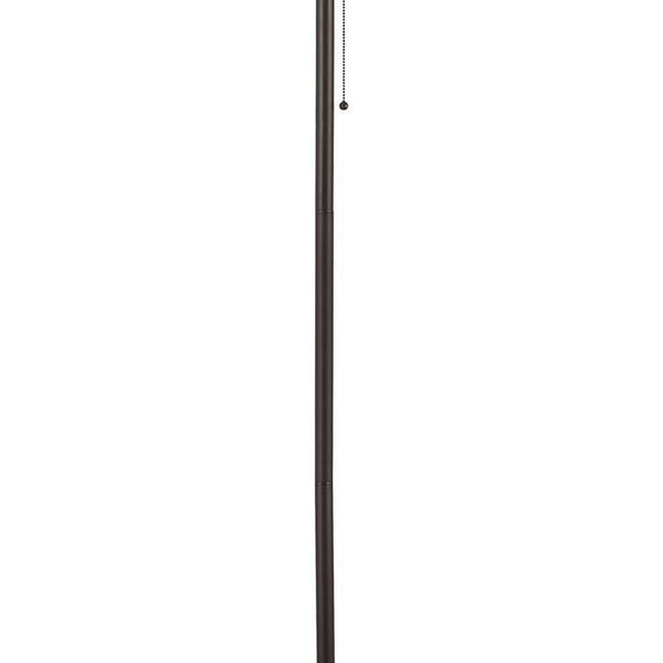 Benzara Metal Floor Lamp With Pull Chain Switch And Paper Shade Off White And Black - BM220649
