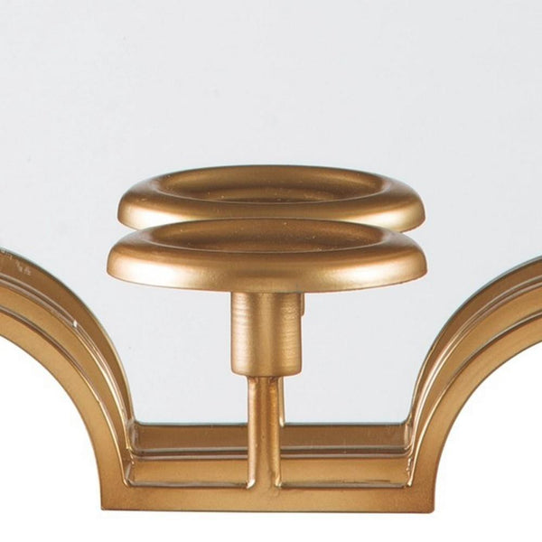 Benzara Metal Frame Wall Sconce With Cut Corner Design Gold - BM232922