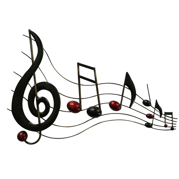 Benzara Metal Musical Notes Wall Hanging Art Decor Black And Copper - BM05414