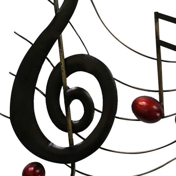 Benzara Metal Musical Notes Wall Hanging Art Decor Black And Copper - BM05414