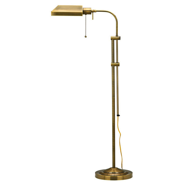 benzara Metal Rectangular Floor Lamp with Adjustable Pole Gold - BM225079