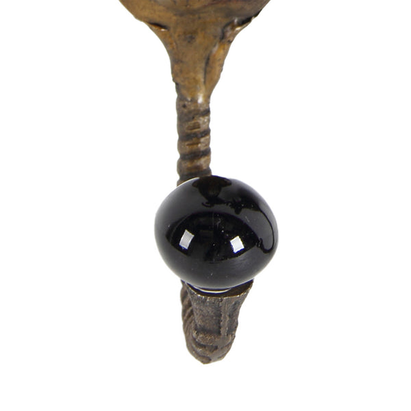 Benzara Metal Sheep Head Hangers With Crystal Ball At Base Set Of 2 Gold - BM202260