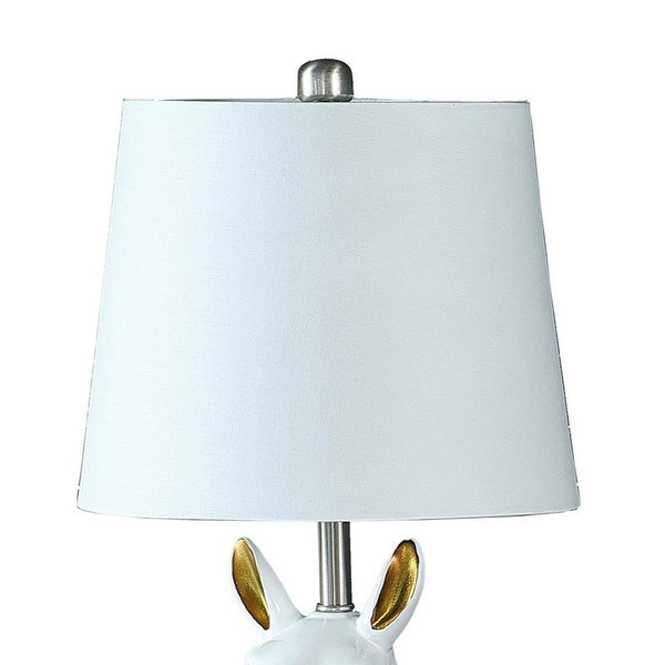 Benzara Metal Table Lamp With Llama Animal Head White - BM233935