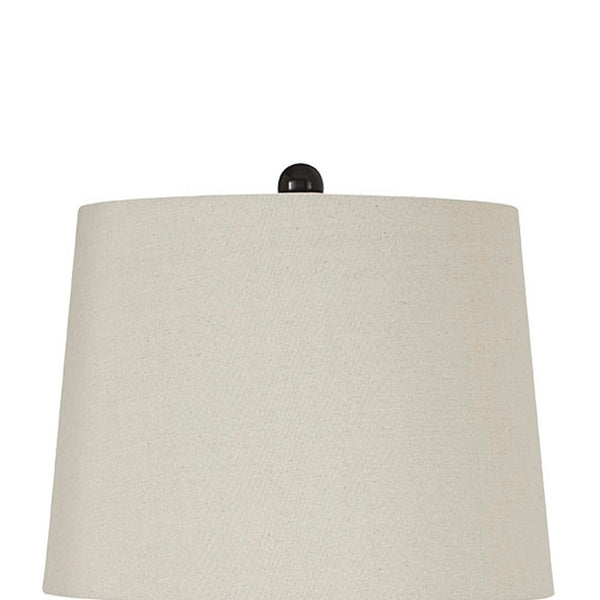 Benzara Metal Table Lamp With Turned Pedestal Base Set Of 2 Bronze - BM231406