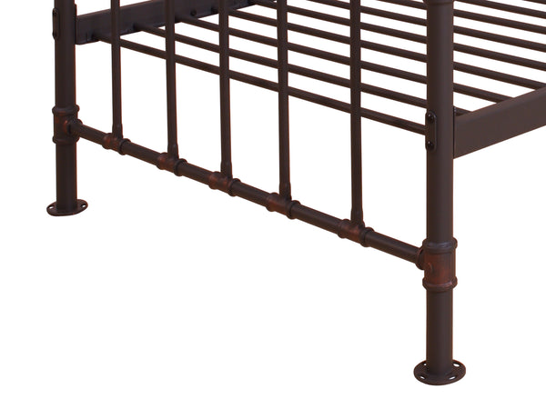 Benzara Metal Twin Bed With Pipe Design Structure Antique Bronze - BM196892