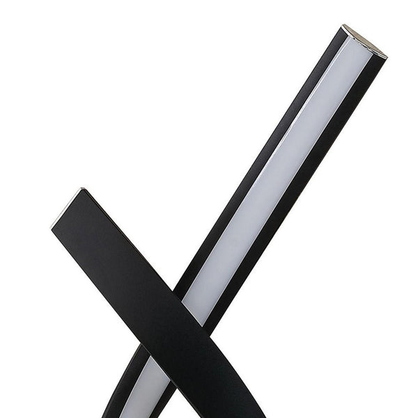 Benzara Metal Upright Knotted Design Table Lamp With Round Shaped Base Black And Gray - BM233927