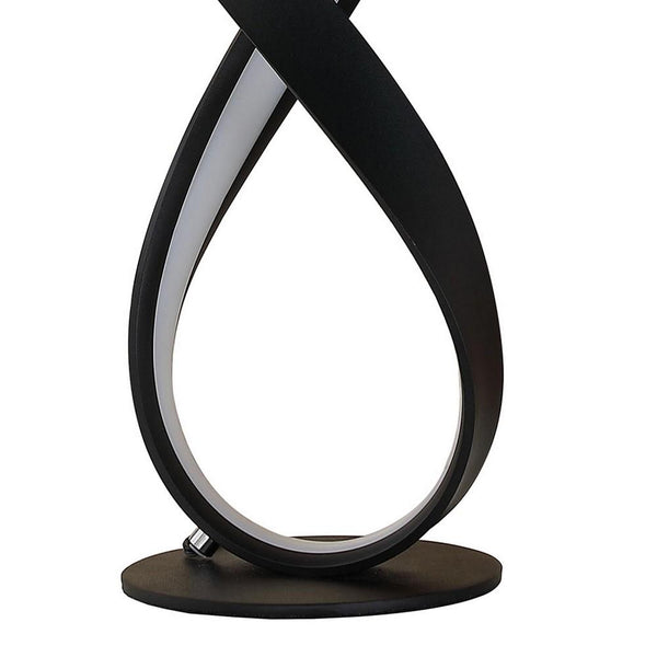 Benzara Metal Upright Knotted Design Table Lamp With Round Shaped Base Black And Gray - BM233927