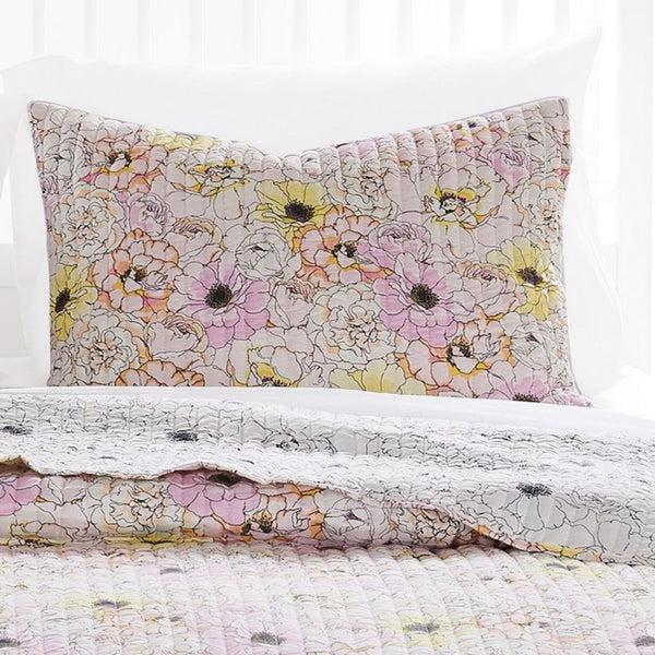 Benzara Milan 3 Piece Microfiber Blooming Flower Pattern Queen Quilt Set White And Pink - BM231048