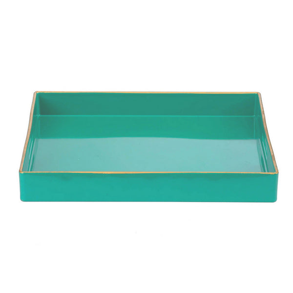 Benzara Mimosa Square Tray With Cutout Handles Green - BM145601
