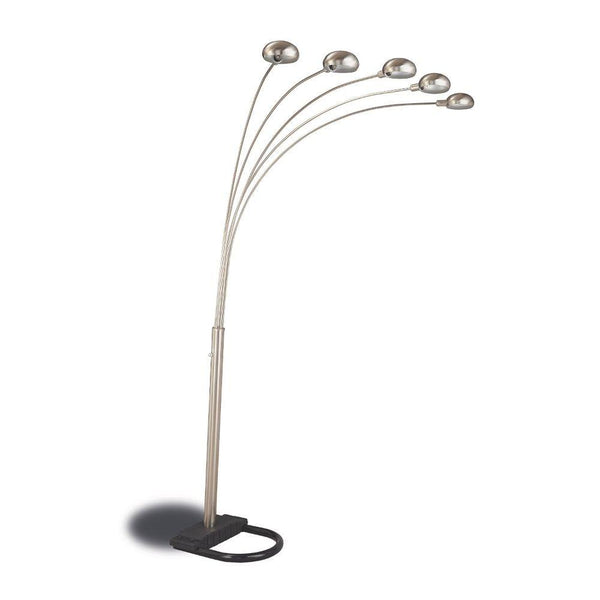 benzara Modern Floor Lamp with black bottom base Chrome - BM69257