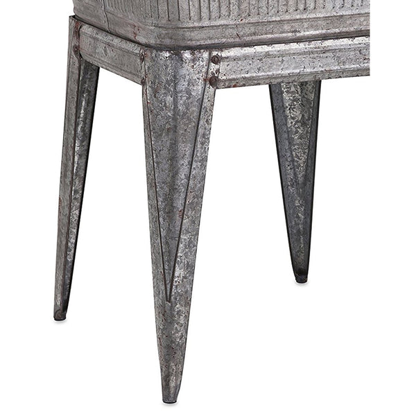 Benzara Multi Functional Galvanized Metal Tub On Stand Gray - BM16184