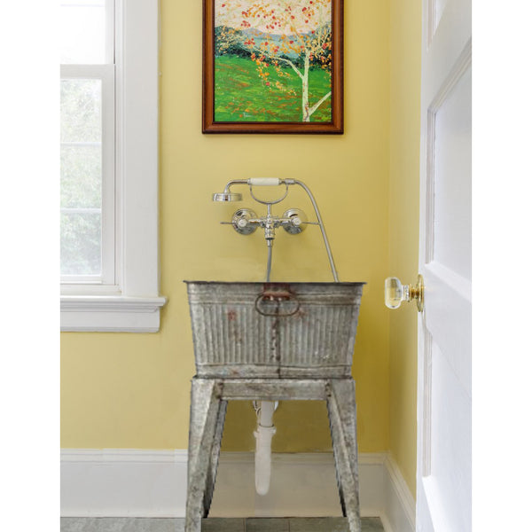 benzara Multi Functional Galvanized Metal Tub on Stand Gray - BM16184