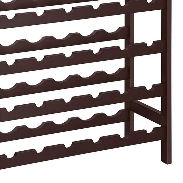 Benzara Naomi 29 Inch 5 Tier Wine Rack Bamboo Frame 30 Bottles Espresso Brown - BM277144