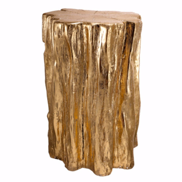 Benzara Nature Inspired Tree Trunk Metal Stool Gold - BM154156