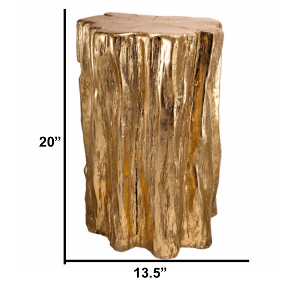 Benzara Nature Inspired Tree Trunk Metal Stool Gold - BM154156