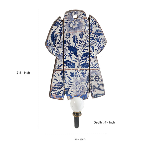 Benzara Nature Print Wall Decor With Four Metal Hooks Set Of 4 Multicolor - BM202246