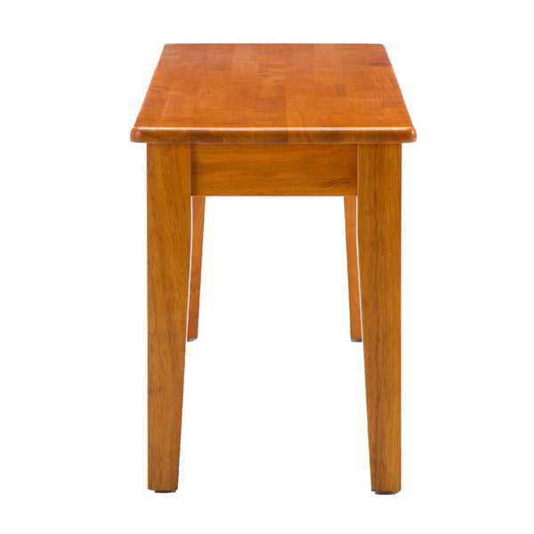 Benzara Nova 44 Inch Dining Bench Tapered Legs Oak Brown Wood - BM299375