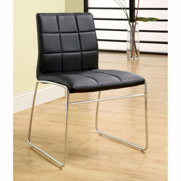 benzara Oahu Contemporary Side Chair With Steel Tube Black Finish Set of 2 - BM131830