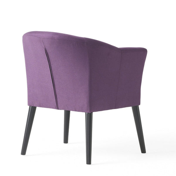 Benzara Onyx Armchair With Low Back Design Birch Wood Frame Plum Purple -BM335213