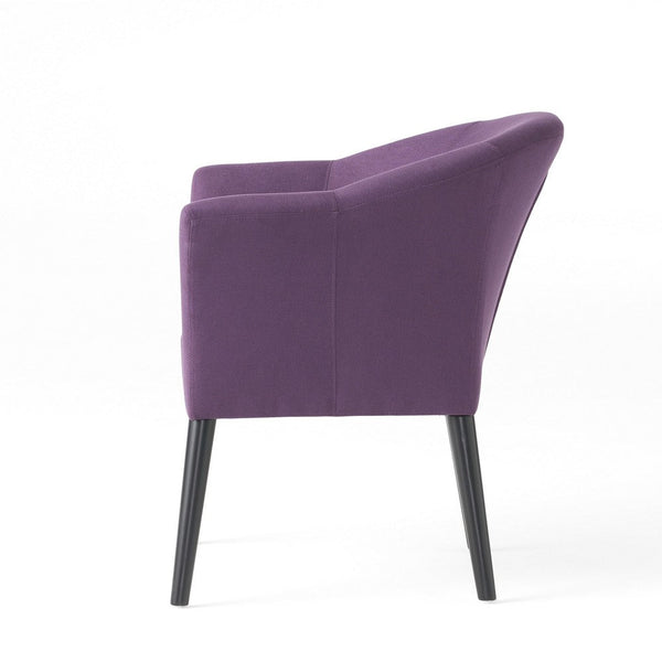 Benzara Onyx Armchair With Low Back Design Birch Wood Frame Plum Purple -BM335213