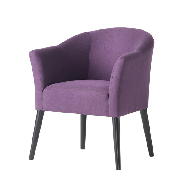 benzara Onyx Armchair with Low Back Design Birch Wood Frame Plum Purple -BM335213