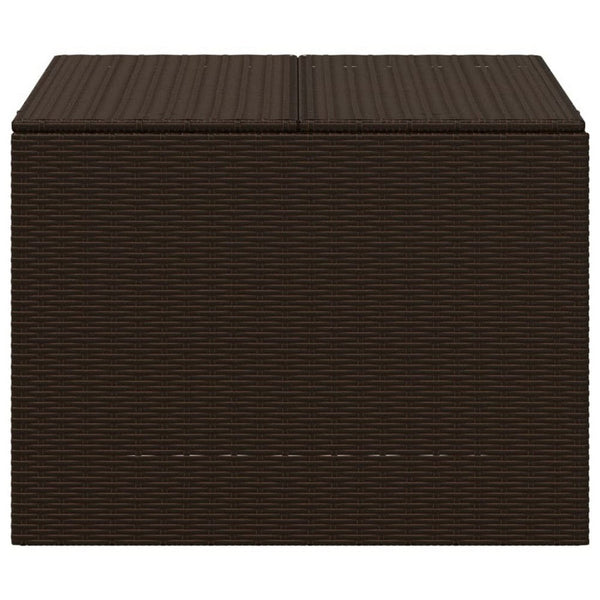 Benzara Outdoor Garden Storage Box Removable Bag Brown Poly Rattan Woven -BM326340