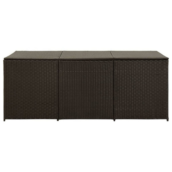 Benzara Outdoor Storage Box Brown Rattan 71 Inch Powder Coated Steel Frame -BM325684