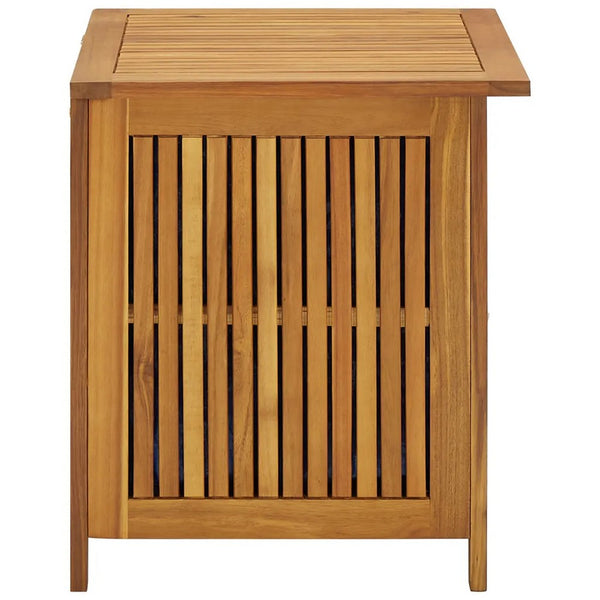 Benzara Outdoor Storage Box Table Acacia Wood With Flip Top Slatted Frame -BM325596