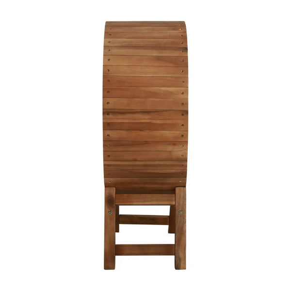 Benzara Oval Wine Rack 13 Bottles 35 Inch Tall Brown Solid Acacia Wood Frame -BM325574