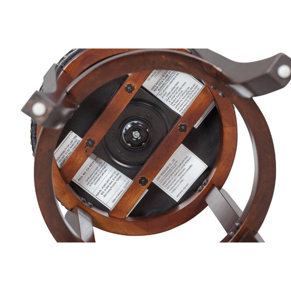 Benzara Ovi 29 Inch Swivel Bar Stool Nailhead Trim Walnut Brown Faux Leather - BM299369