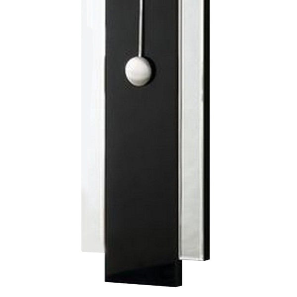 Benzara Pendulum Wall Clock With Mirror Trim And Round Shape Silver - BM268981
