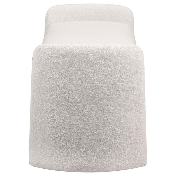Benzara Perie Accent Bench Modern Ivory Boucle Soft Foam Cushions 55 Inch -BM329652