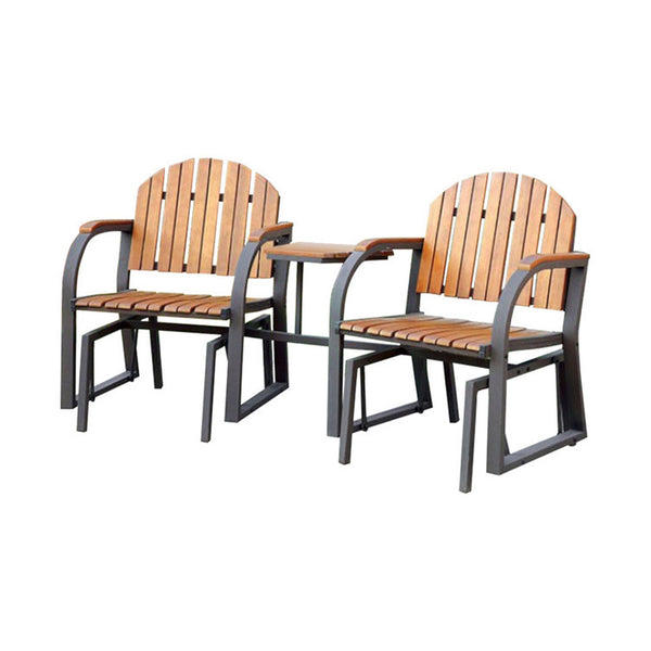 Benzara Perse Contemporary Rocking Chair Set Oak Finish - BM123185