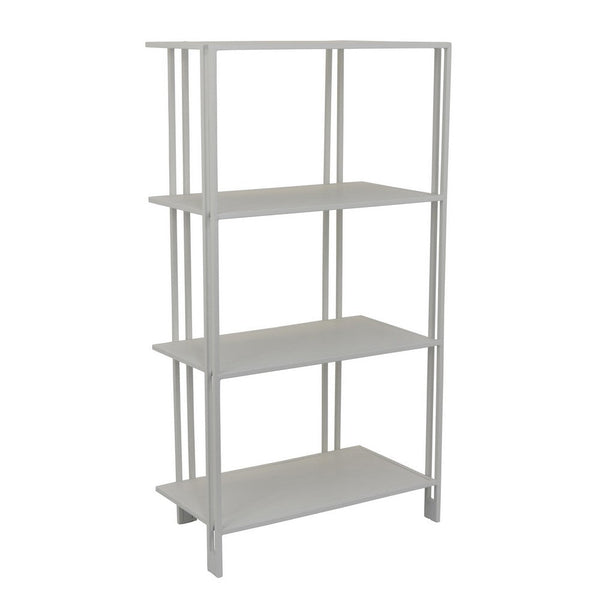 Benzara Plant Display Stand White Metal 4 Shelves Modern Style 38 Inch -BM330990