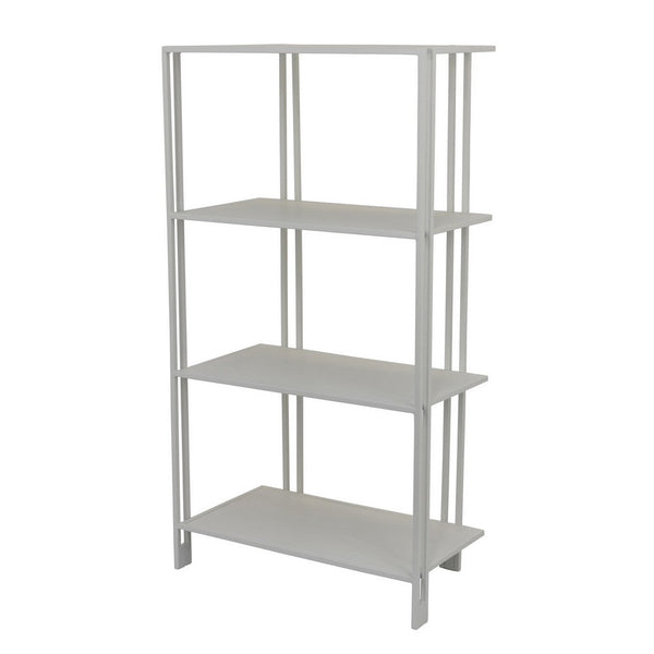 Benzara Plant Display Stand White Metal 4 Shelves Modern Style 38 Inch -BM330990