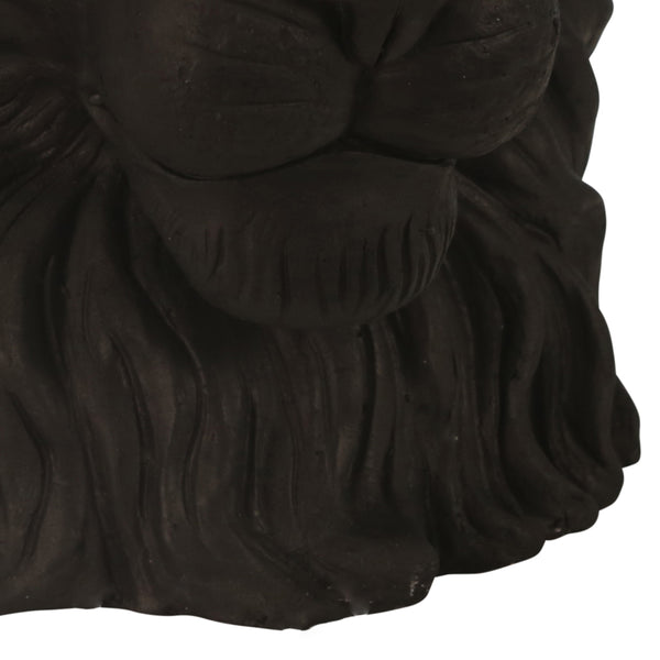 Benzara Polyresin Decorative Lion Figurine With Crown Gold And Black - BM206755