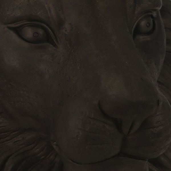 Benzara Polyresin Decorative Lion Figurine With Crown Gold And Black - BM206755