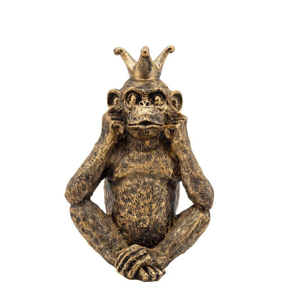 Benzara Polyresin Monkey Accent Decor Set Of 3 Gold - BM232727